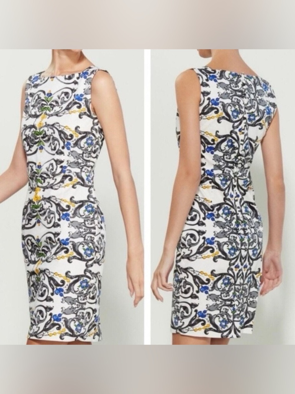 Samantha‎ Sung Peony Candace Sheath Dress Floral Knee Length Designer Size 8